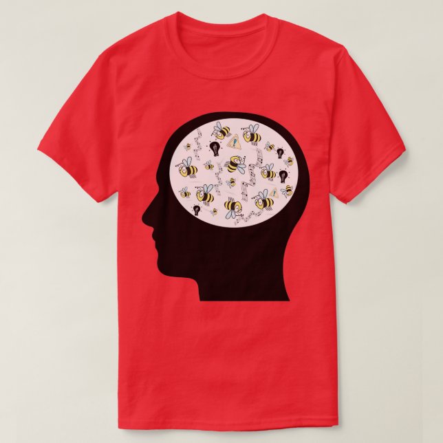 Bees In My Brain ADHD Merch Neurodiversity T-Shirt (Design Front)