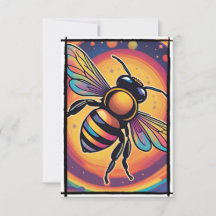 Bees In Space Flat Thank You Card