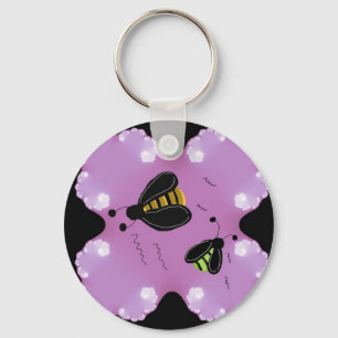 Bees in the Flowers Key Ring
