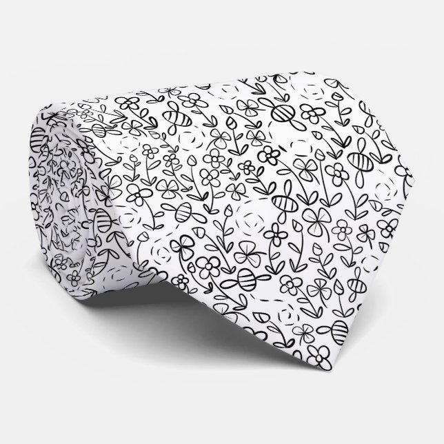Bees in the garden tie (Rolled)