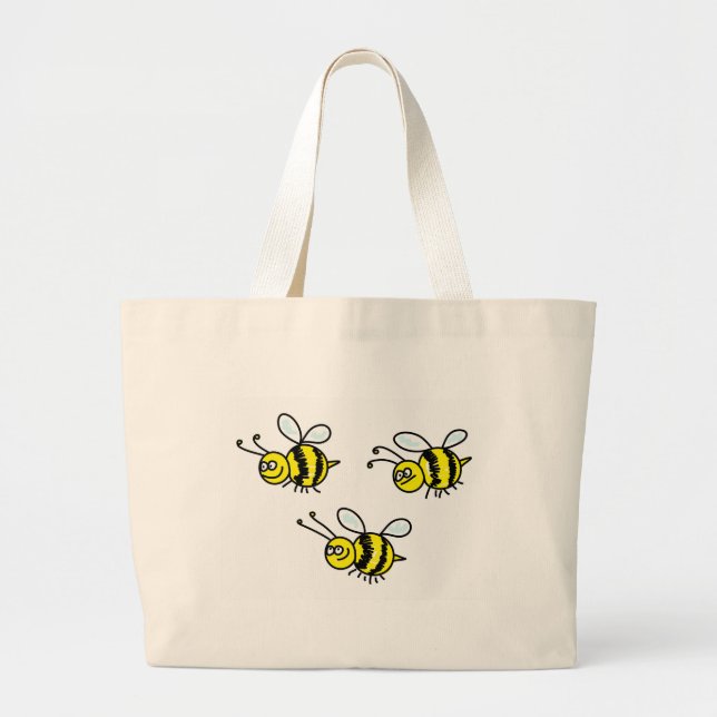 bees large tote bag (Front)