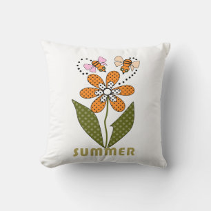 bees love summer and so do I Cushion