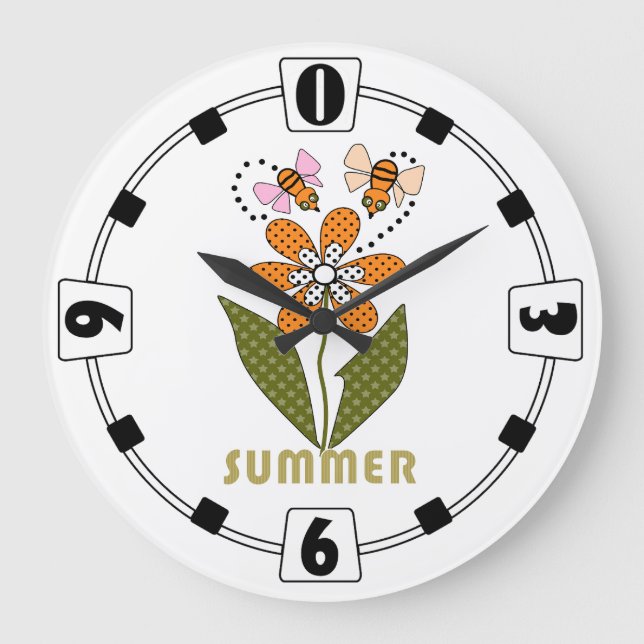 bees love summer and so do I Large Clock (Front)