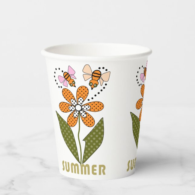 bees love summer and so do I Paper Cups (Front)