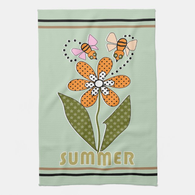 bees love summer and so do I Tea Towel (Vertical)