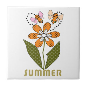 bees love summer and so do I Tile