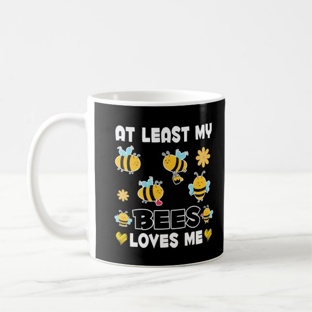 Bees Loves Me Women Funny Beekeeper Coffee Mug (Left)