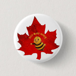 BEES MAKE HONEY 3 CM ROUND BADGE