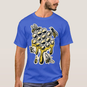 Bees On A Honey Comb  T-Shirt