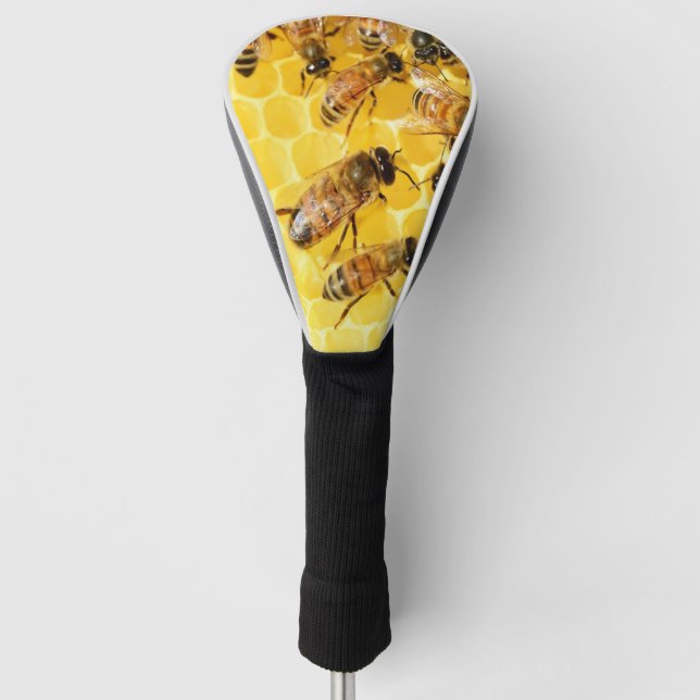Bees on Honeycomb Golf Head Cover (Front)