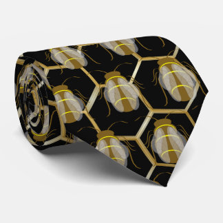 Bees On Honeycomb Tie