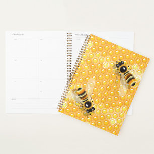 Bees On Honeycombs Spiral Planner