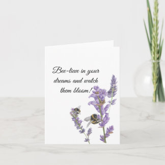 Bees on Lavender - Motivational Note Card