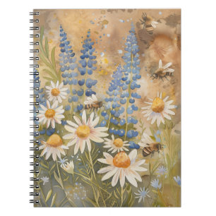 Bees on Wildflowers Notebook by PS Nature Designs