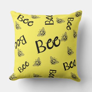bees patterns flying all over cushion