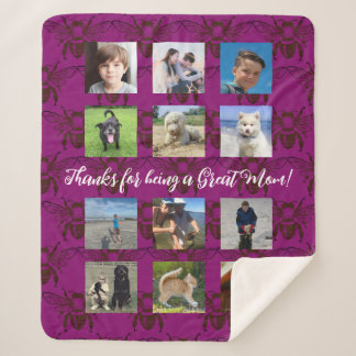 Bees Photo Montage Great Mum Gift Blanket