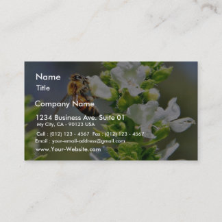Bees Pollenating Basil Business Card