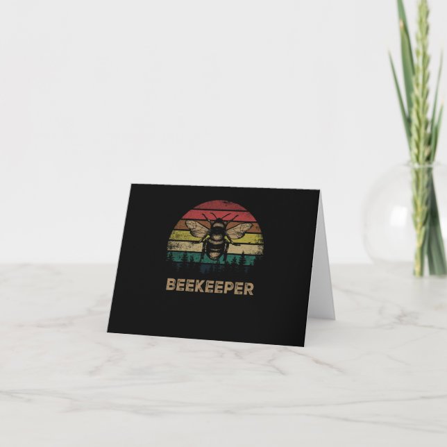Bees Retro Beekeeper Retro Bees Card (Front)