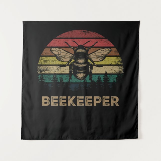 Bees Retro Beekeeper Retro Bees Tapestry (Front)