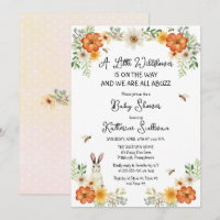 Bees Spring Little Wildflower Girl Baby Shower