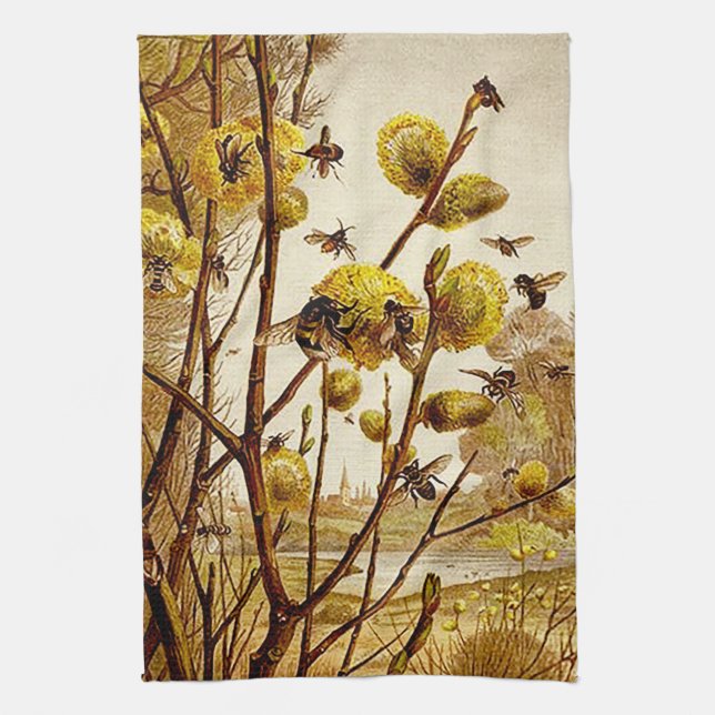Bees Tea Towel (Vertical)
