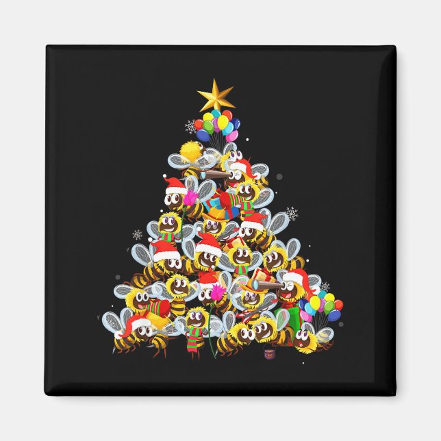 Bees Tree Christmas Sweater Xmas For Bees Lover  Magnet (Front)