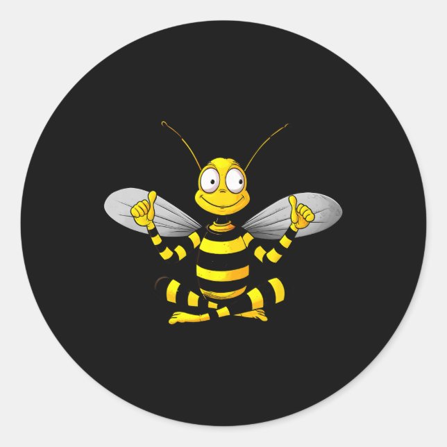 Bees Yoga  Classic Round Sticker (Front)