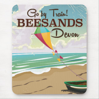 Beesands Beach Devon vintage travel poster Mouse Mat