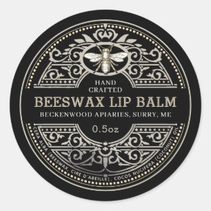 Beeswax Lip Balm Heraldic Bee Product Label