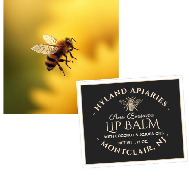 Beeswax Lip Balm Labels 2.125" x 1.75" Black Kraft (Creator Uploaded)