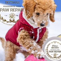 Beeswax Paw Repair Balm Puppy Safe Logo and Bees
