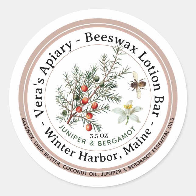 Beeswax Skincare Lotion Bar Label (Front)