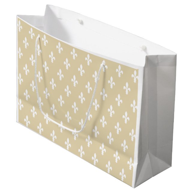 Beeswax Victorian Fleur de Lys Large Gift Bag (Front Angled)