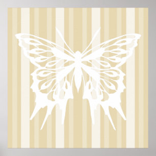 Beeswax Victorian Lady Stripe with Butterfly Poster