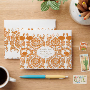 Beeswax Vintage Swan Damask Envelopes