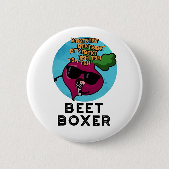 Beet Boxer Funny Beatbox Veggie Pun  6 Cm Round Badge (Front)