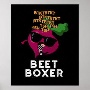 Beet Boxer Funny Beetroot Pun Dark BG Poster