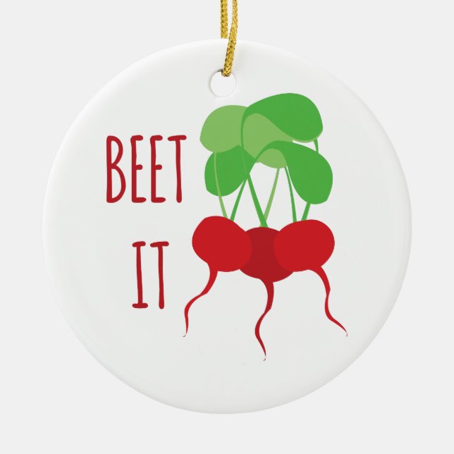 Beet It Ceramic Tree Decoration (Front)