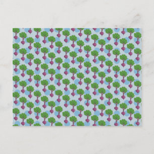 Beet plant pattern postcard