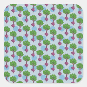 Beet plant pattern square sticker