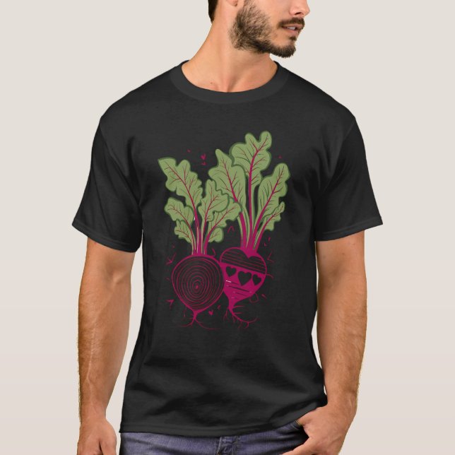 Beet Vegetable retro colours T-Shirt (Front)