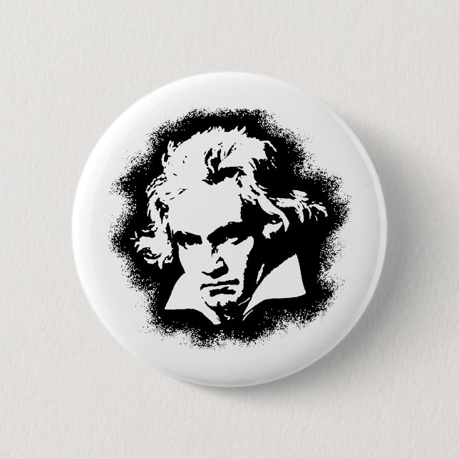 Beethoven 6 Cm Round Badge (Front)