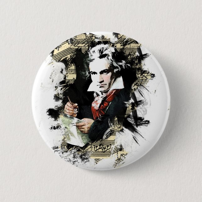 Beethoven 6 Cm Round Badge (Front)