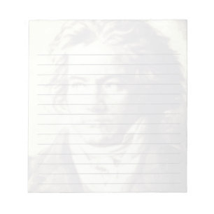 Beethoven Black and White Portrait Custom Lined Notepad