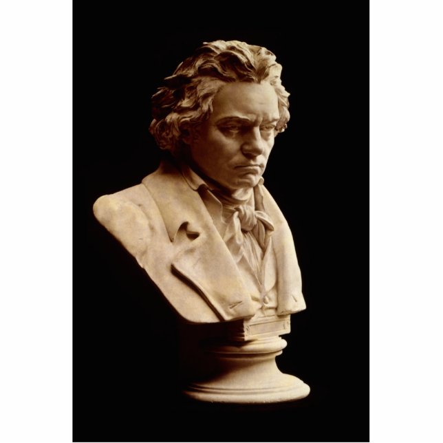 Beethoven bust statue standing photo sculpture (Front)