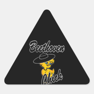 Beethoven Chick #4 Triangle Sticker