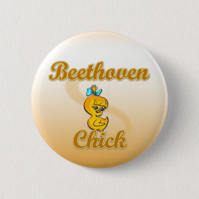 Beethoven Chick 6 Cm Round Badge (Front)