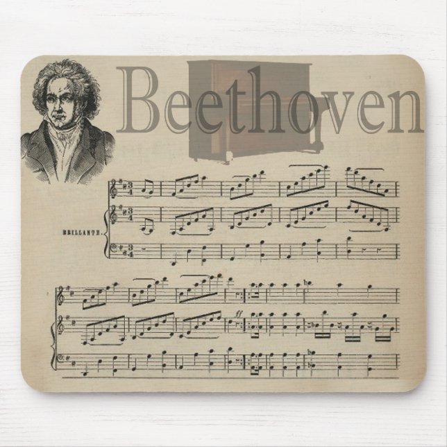 Beethoven Classic Music Gift for Music lovers Mouse Mat (Front)