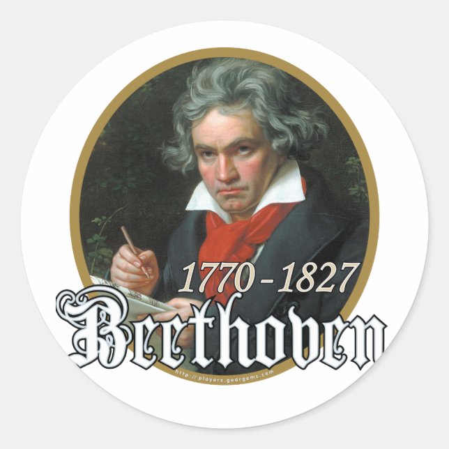 Beethoven Classic Round Sticker (Front)