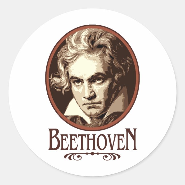 Beethoven Classic Round Sticker (Front)